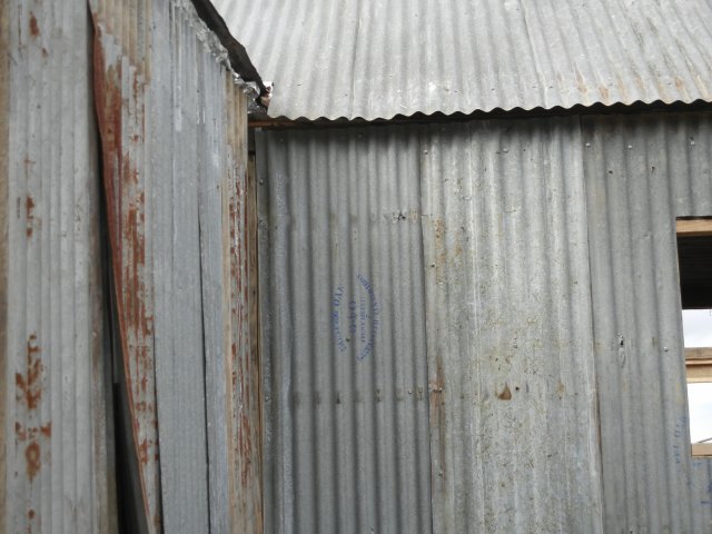 Detail of construction on tin hut
